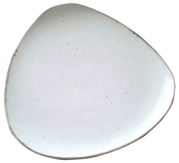 

Тарелка мелкая треугольная 27 см, Белая в точку (Pro Ceramics) Кантри, Белый