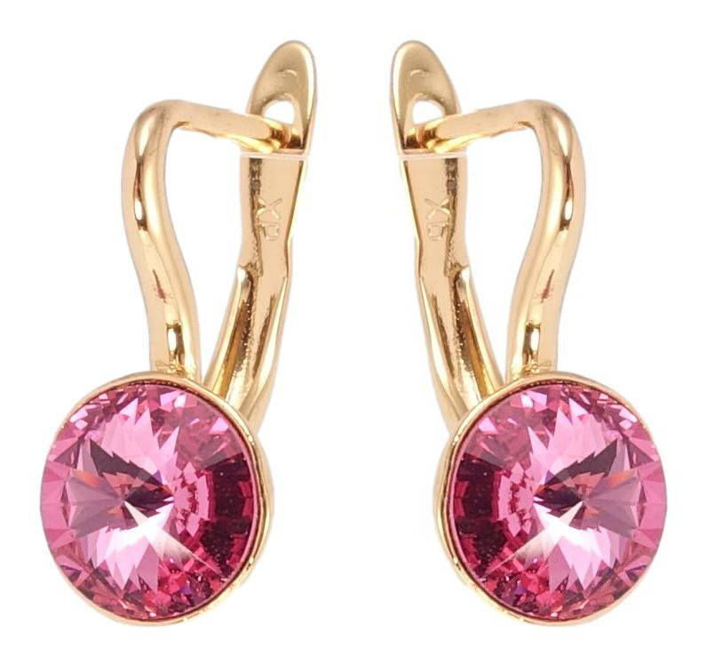 

Серьги Xuping Позолота с кр-ми Swarovski английский замок "Кристаллы Rose на дужке"