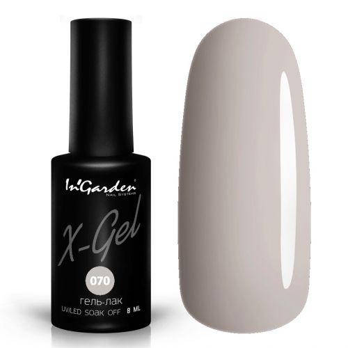 

Гель лак INGARDEN X-GEL (Светло-серый плотный) № 070, 8 мл