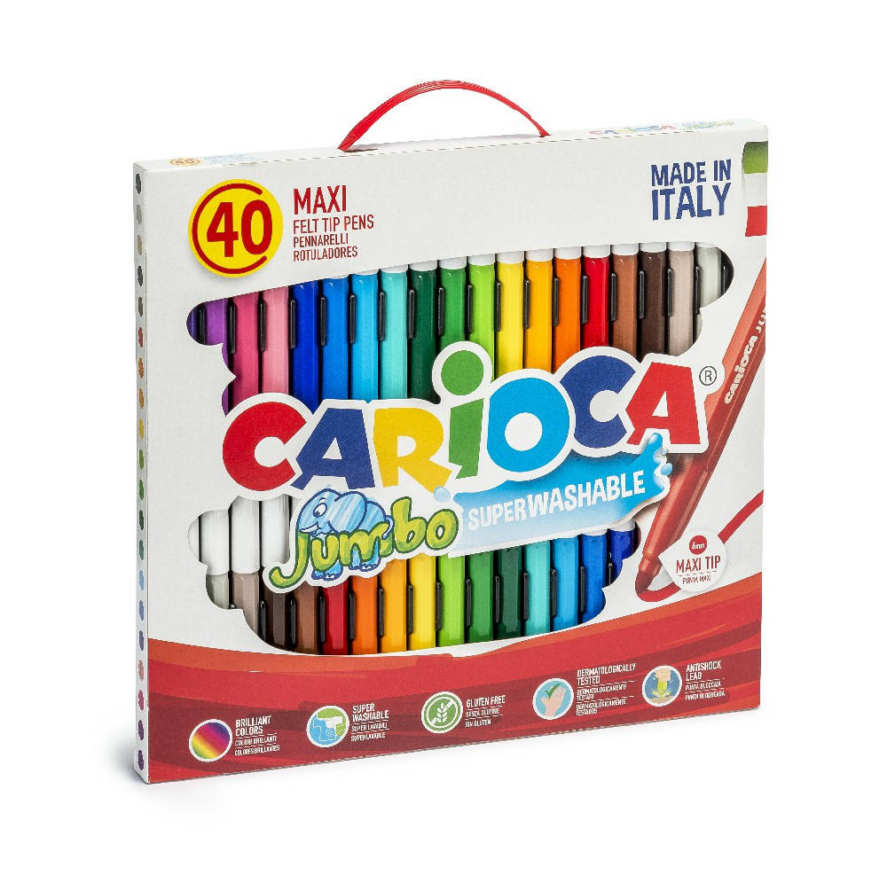 

Фломастеры детские Carioca "JUMBO", 40шт/упак., 41257