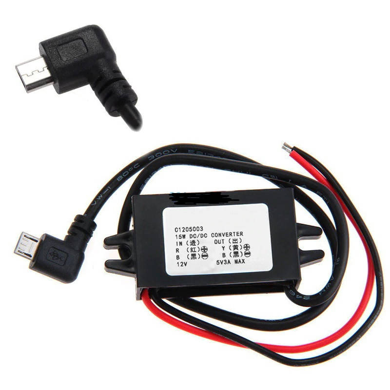 

Преобразователь DC-DC 12В в 5В с Г-образным micro USB выходом