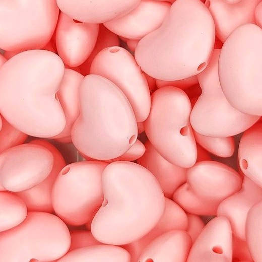 

Сердечко бусина силиконовая Розовый кварц