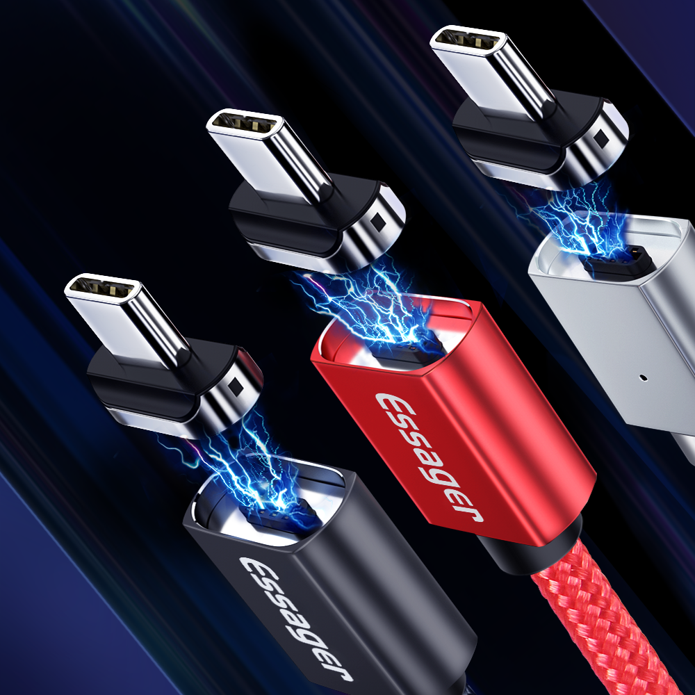 

Магнитный кабель черный ESSAGER USB Type-C 1 метр Топ продаж