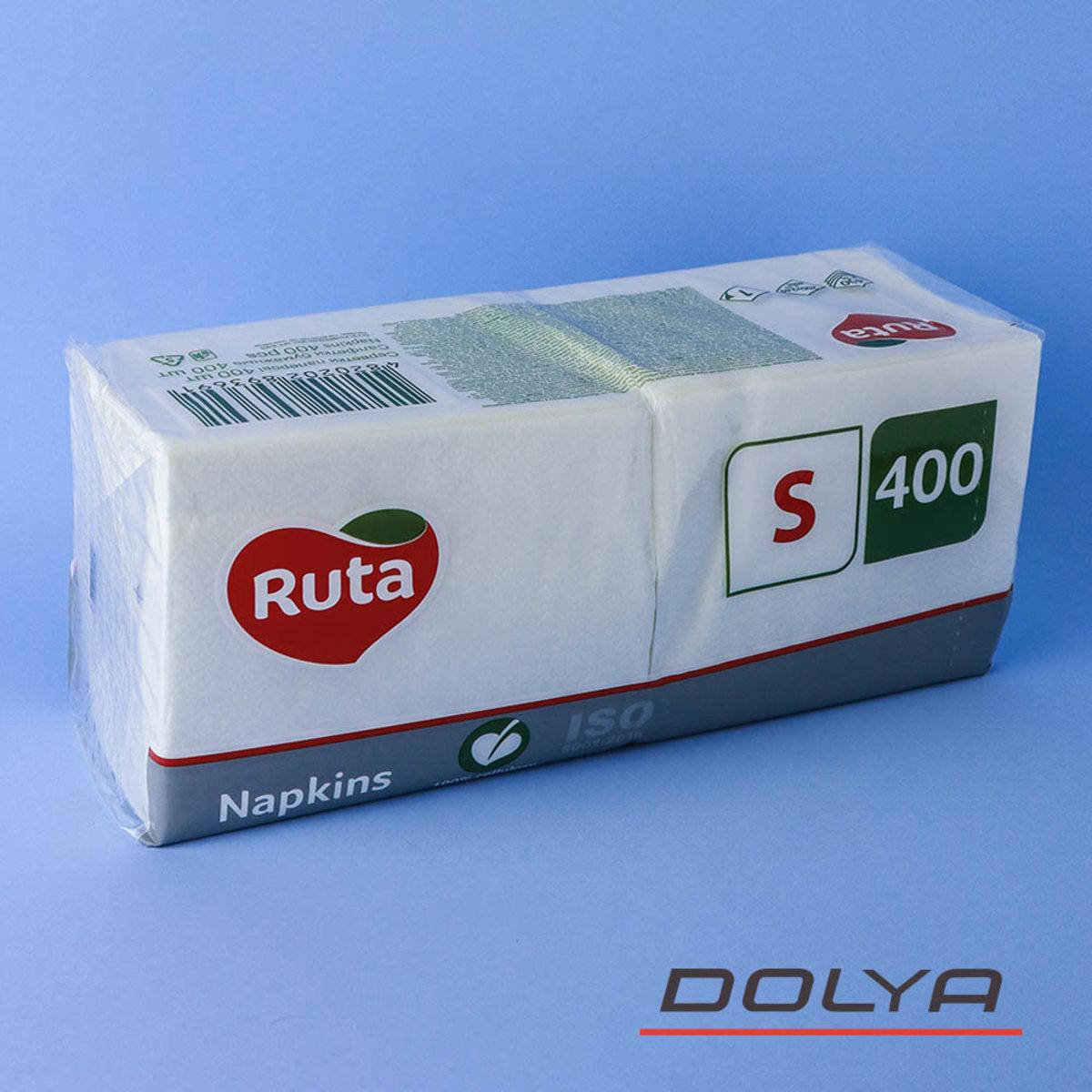

Салфетка 24*24 барная белая Ruta Professional S 400 шт 1-слойная (32 пач/ящ) (Артикул: 000004417), Белый