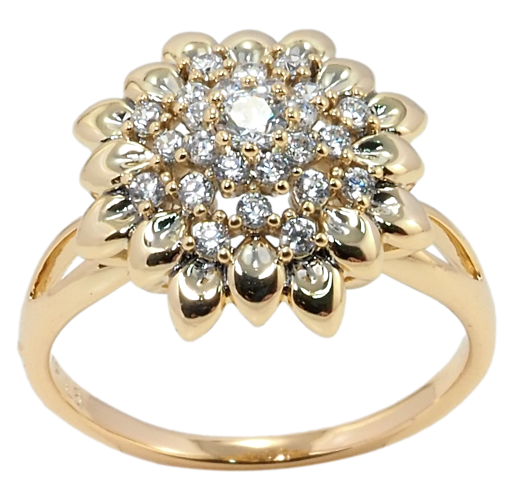 

Кольцо Xuping Позолота 18K "Цветок с цирконием" р.16.5,17.5,18