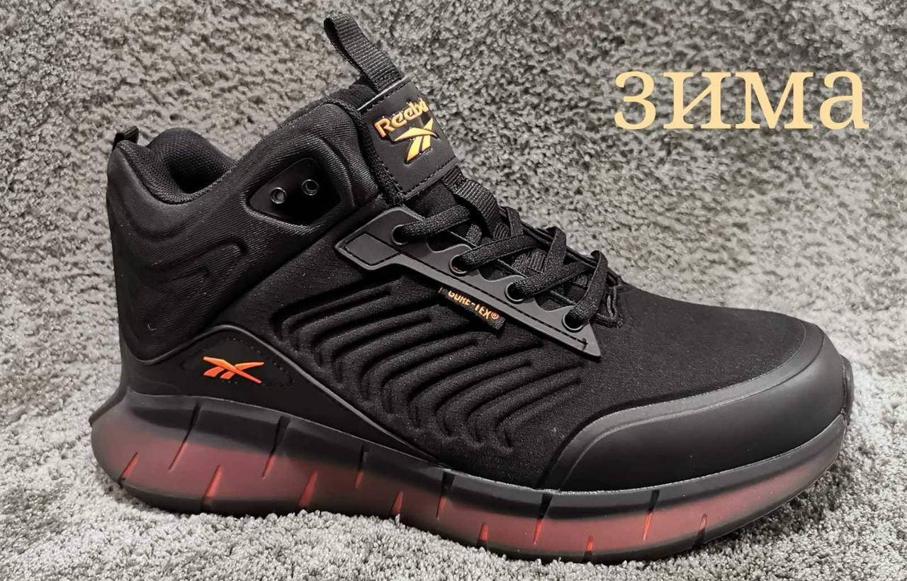 

Мужские зимние кроссовки Reebok Classic текстильные на меху черные р 41-46 (), Черный