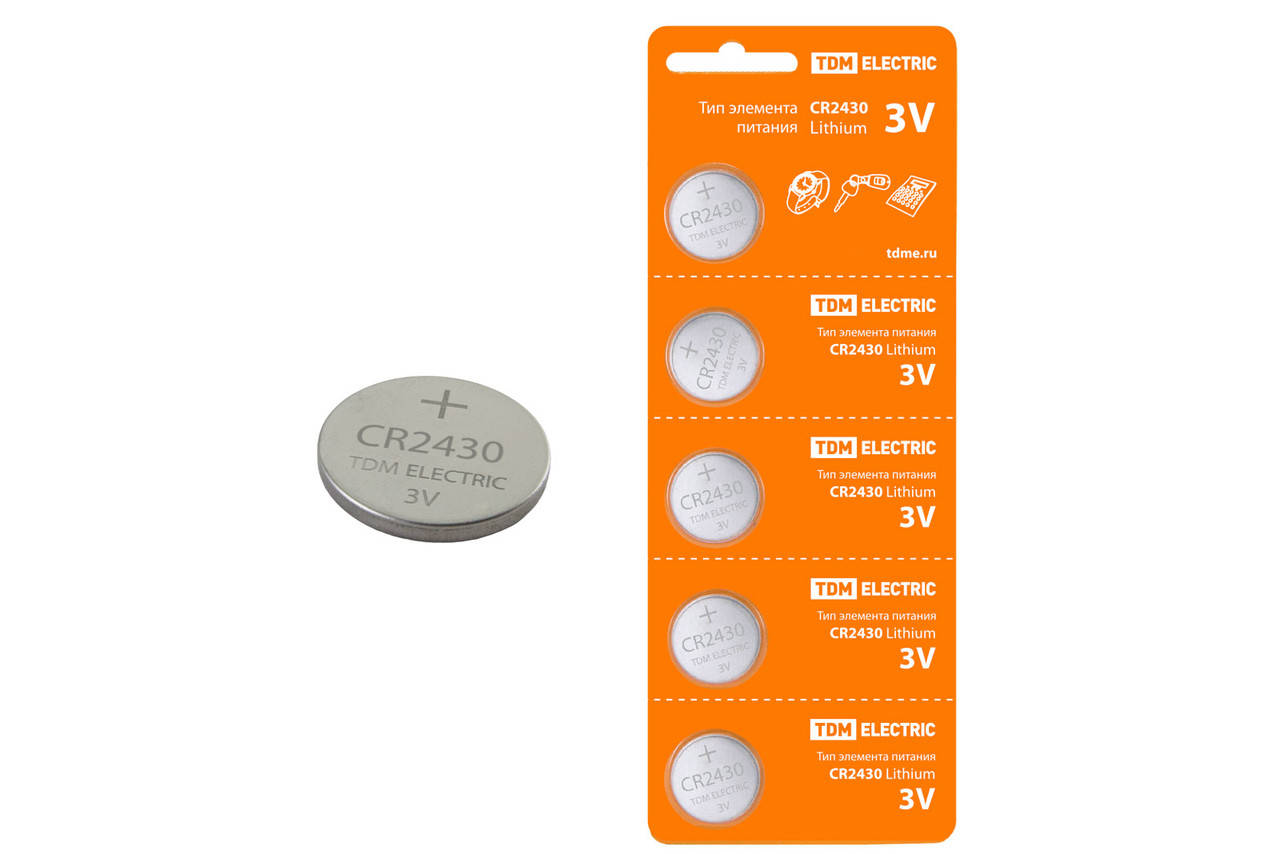 

Элемент питания CR2430 Lithium 3V BP-5 TDM