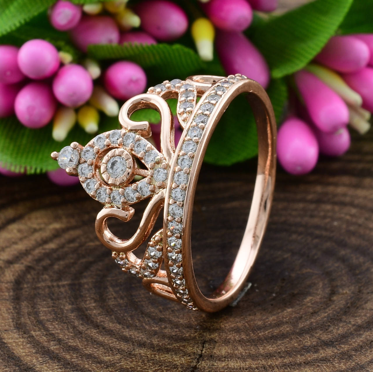 

Кольцо Xuping Корона 14108 ширина 13 мм белые фианиты позолота РО размер 21