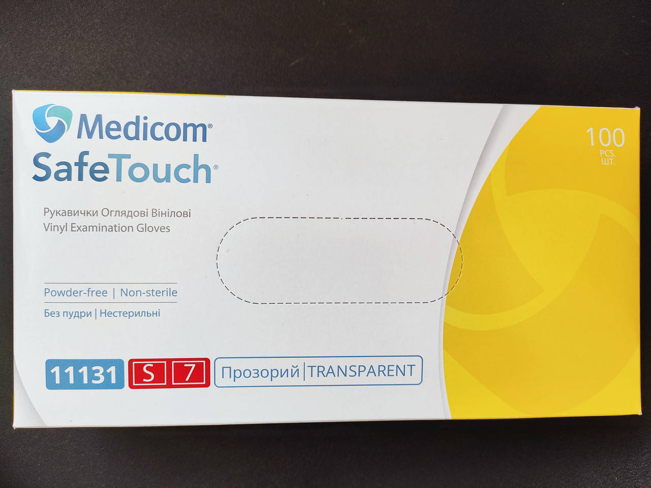 

Перчатки виниловые неопудренные Medicom SafeTouch Vinyl р-р S, Прозрачный