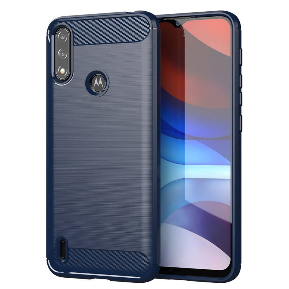 

Чехол Lenuo Carbon Fiber для Motorola E7 Power / E7i Power Navy Blue, Темно-синий