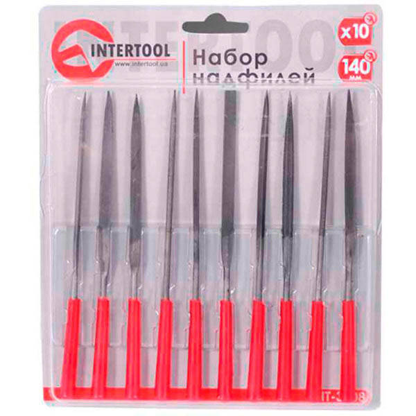 

Набор надфилей 10шт.(140мм)пл.ручка Intertool