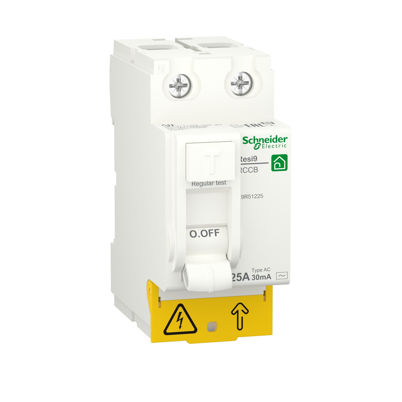 

Диференційне реле 2-полюсне RESI9 Schneider 6kA AC R9R51225 25A/30mА