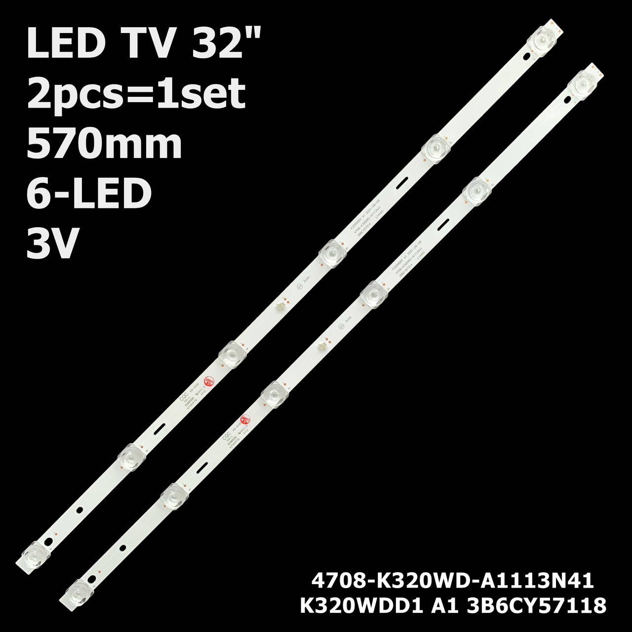 

LED підсвітка BRAVIS TV 32" inch 6-led 6LED LED-32C2000B LED-32D3000 SVJ320AG2 Rev2 1pcs=1set