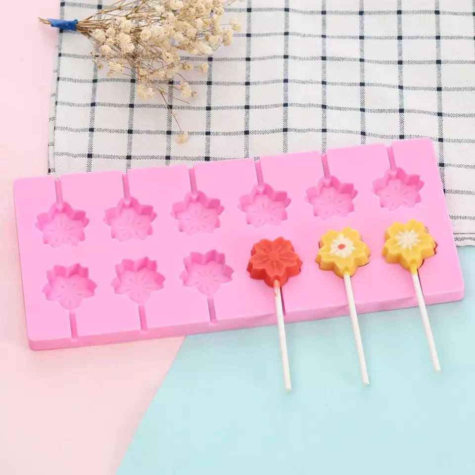 

Форма силиконовая для леденцов Lolli Pop Цветок из 12 шт с палочками