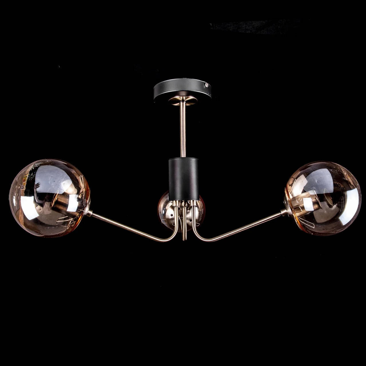 

Люстра лофт "молекула" на 3 лампы Е27 цвет черный+бронза Свет Мира SM-P6-N4960/3