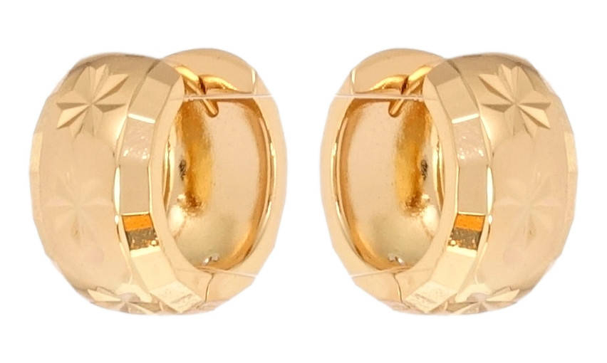 

Серьги Xuping Позолота 18K колечки "Широкие с звездочками насечками"