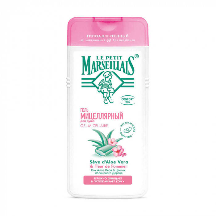 

Мицеллярный гель для душа Le Petit Marseillais Sensitive с соком алоэ вера и цветком яблочного дерева, 400 мл