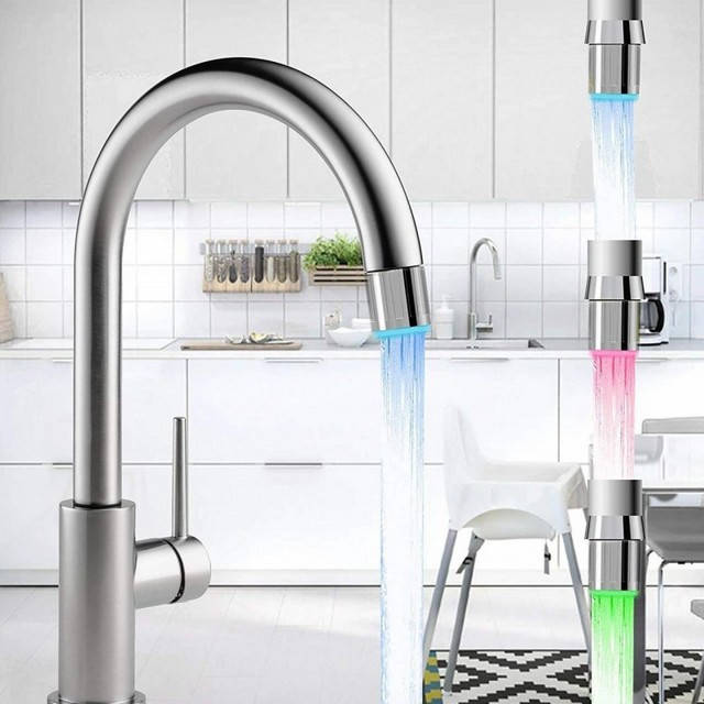 

Насадка на кран с LED подсветкой и экономитель воды Faucet light multi аэратор, Серый