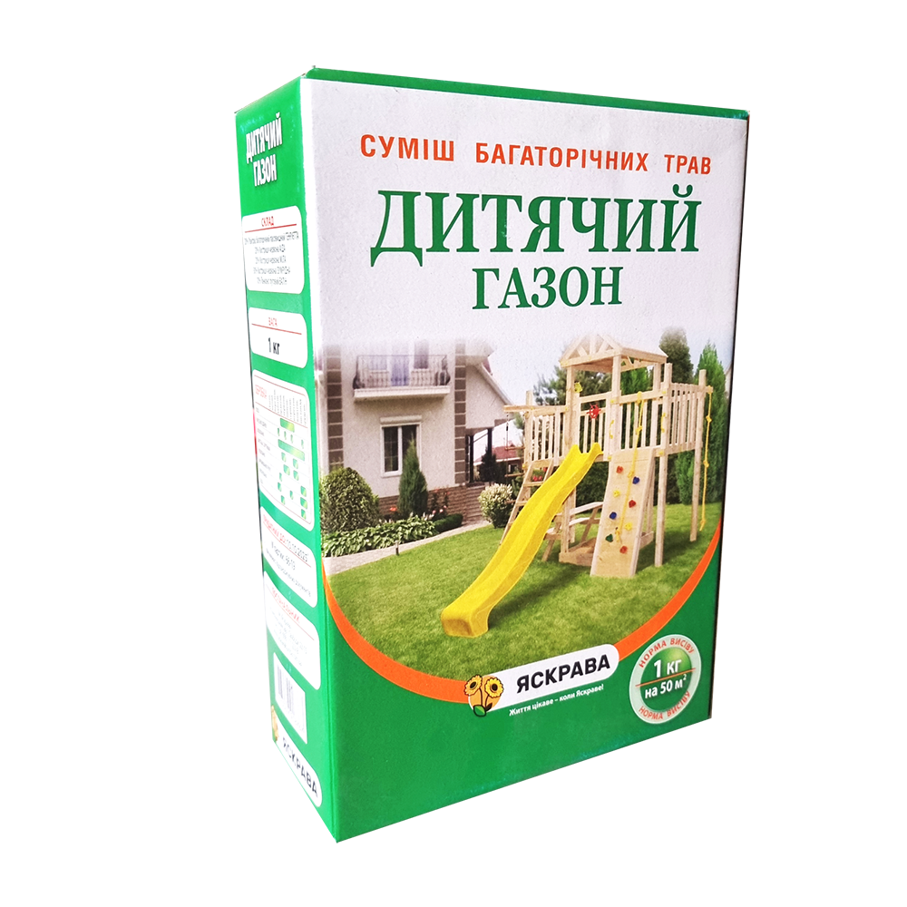 

Трава газонная Детская смесь 1 кг Яскрава (3011), Зелёный