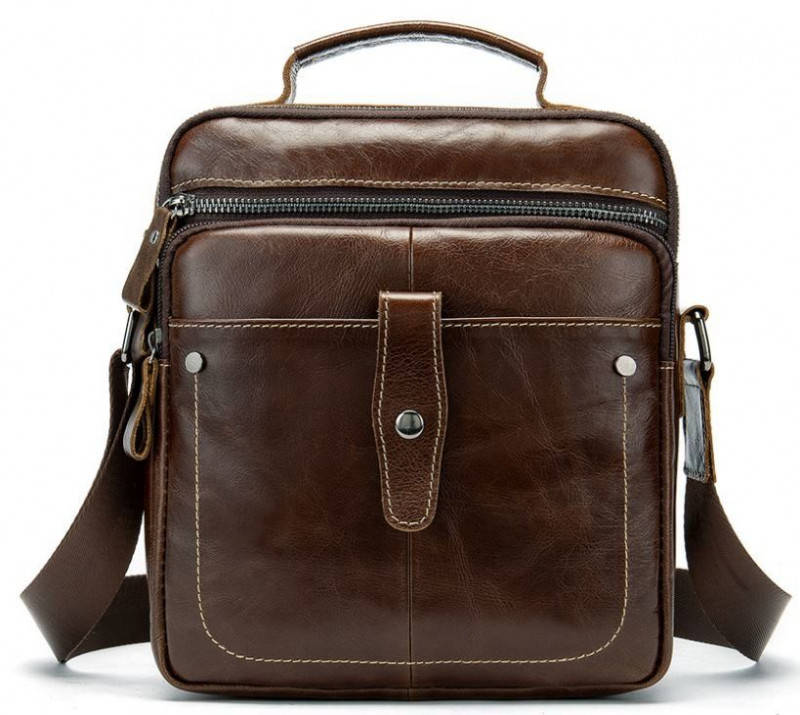 

Сумка Vintage 14700 мужская кожаная коричневая, Коричневый