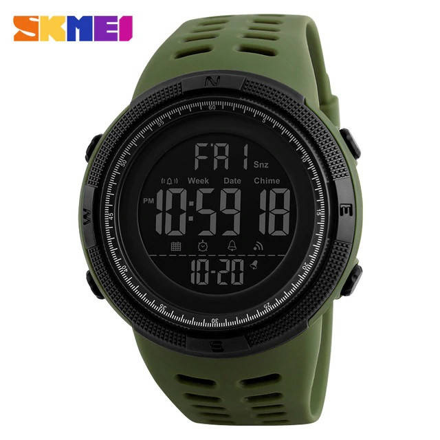 

Новинка! Спортивные военные водостойкие мужские часы Skmei 1251 Green