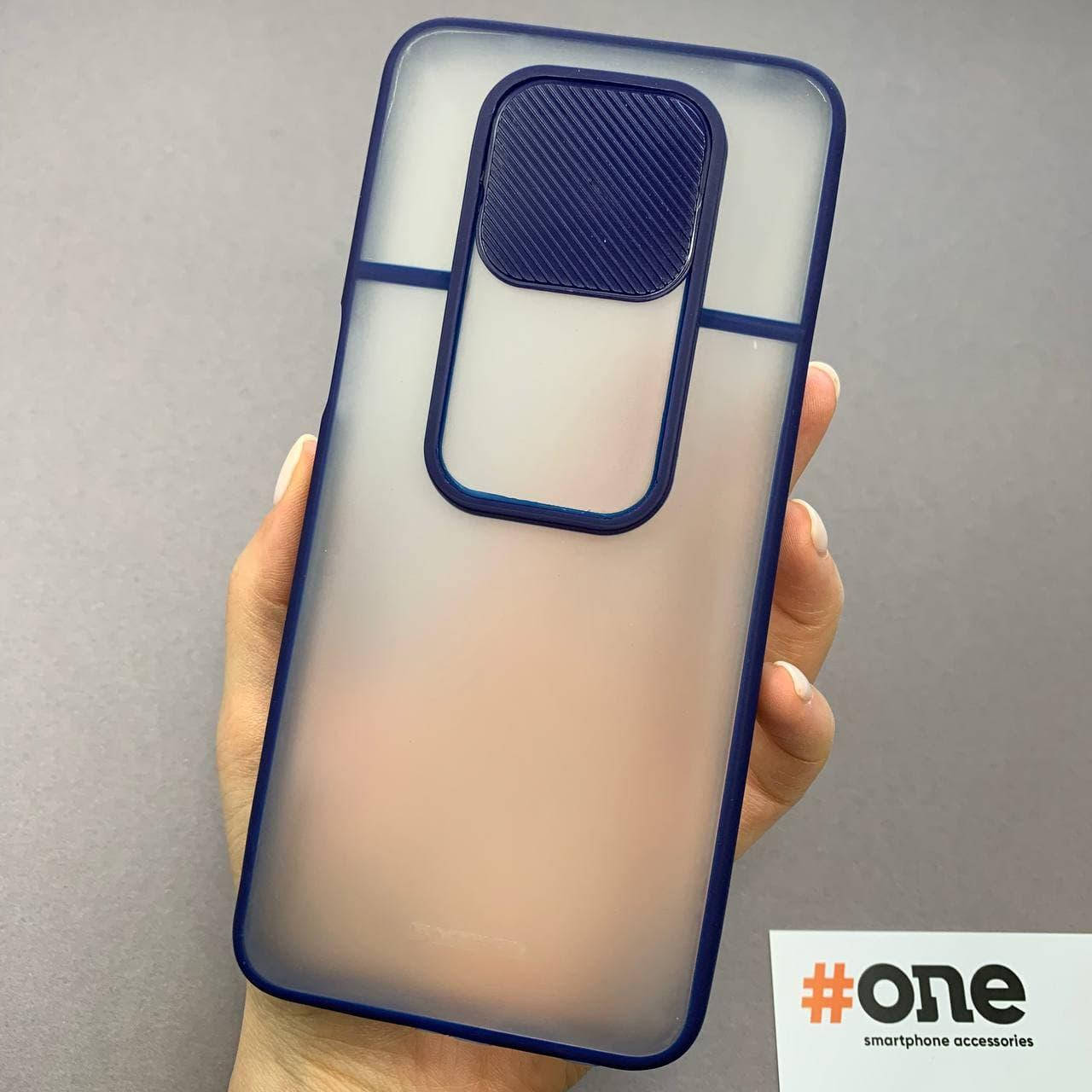 

Чехол для Xiaomi Redmi Note 9 Pro со шторкой защитой для камеры чехол на телефон сяоми нот 9 про синий Cur
