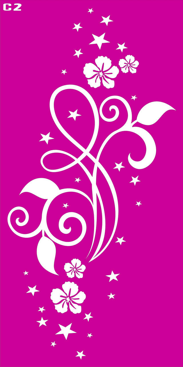 

№ С2 - трафарет для био тату хной и глиттером от Boni Kasel 30*15 см