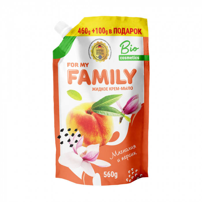 

FAMILY Рідке мило Магнолія та персик 560мл (Doypack) 721501