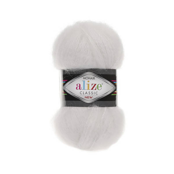 

55 Пряжа Alize Mohair Classic New белый