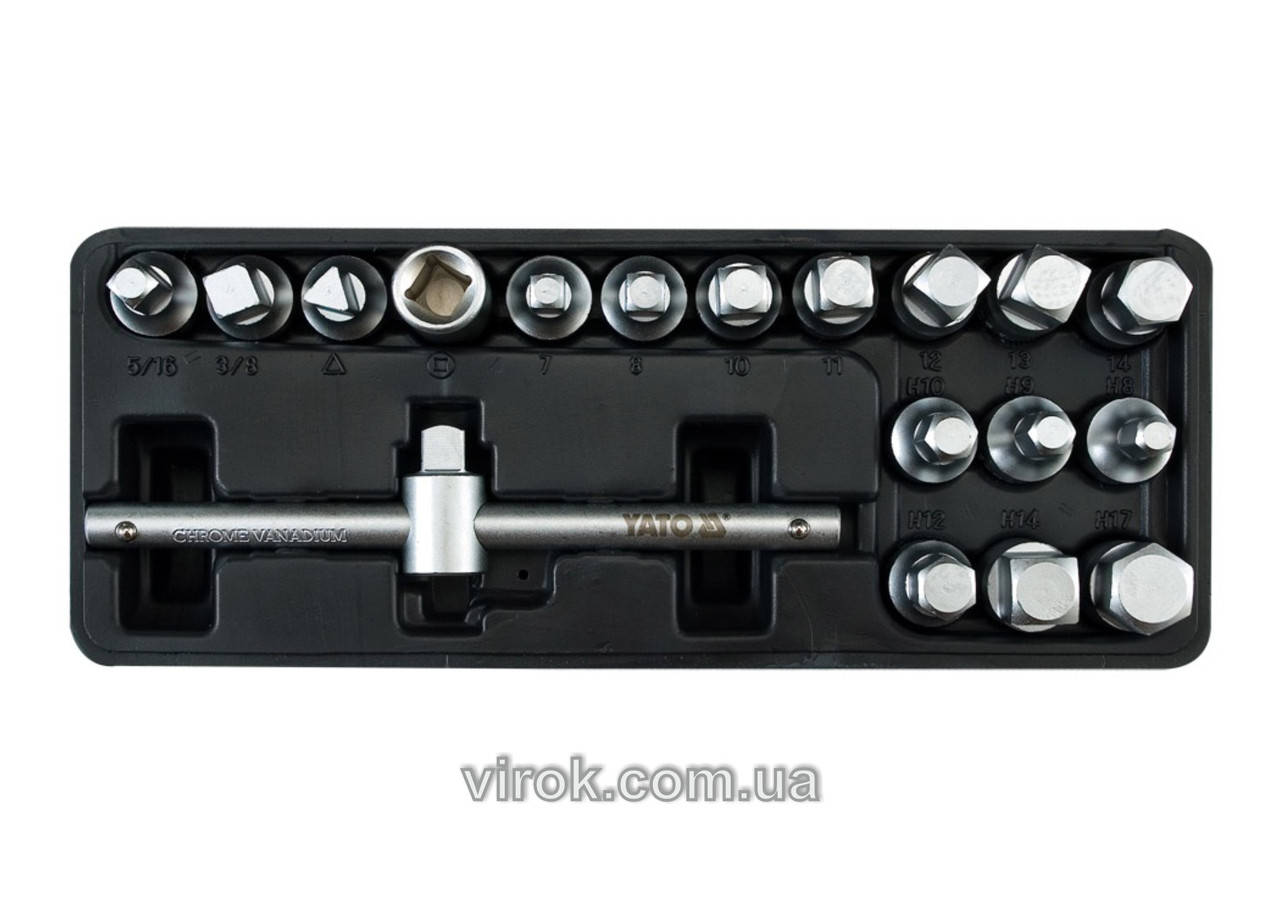 

Набор ключей для сливной пробки YATO 3/8" 10 мм 18 шт