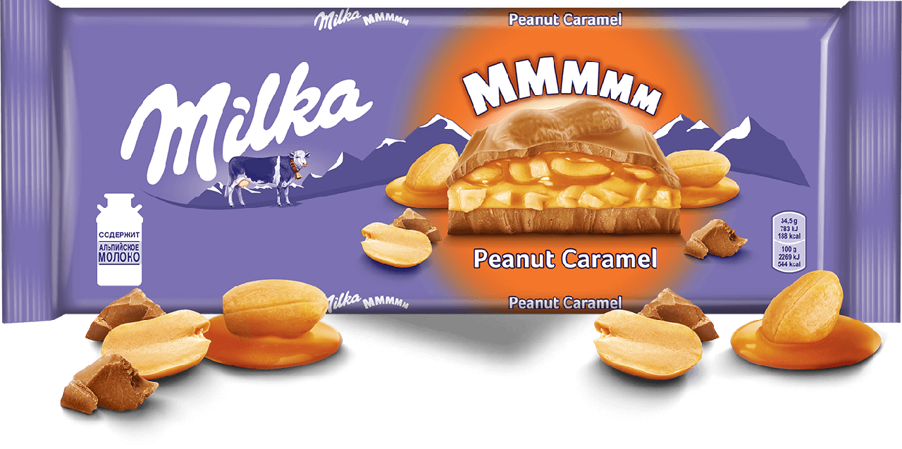 

Большая Милка с карамелью и арахисом молочный шоколад 276 грамм