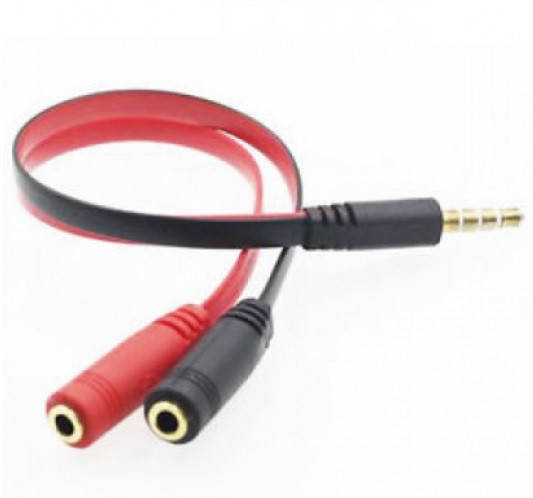 

Cплиттер Jack 3.5 папа 4 pin / 2*Jack 3.5 мама 3 pin 0,15м Voltronic Stereo Black/Red 03888 Разветвитель для, Черный