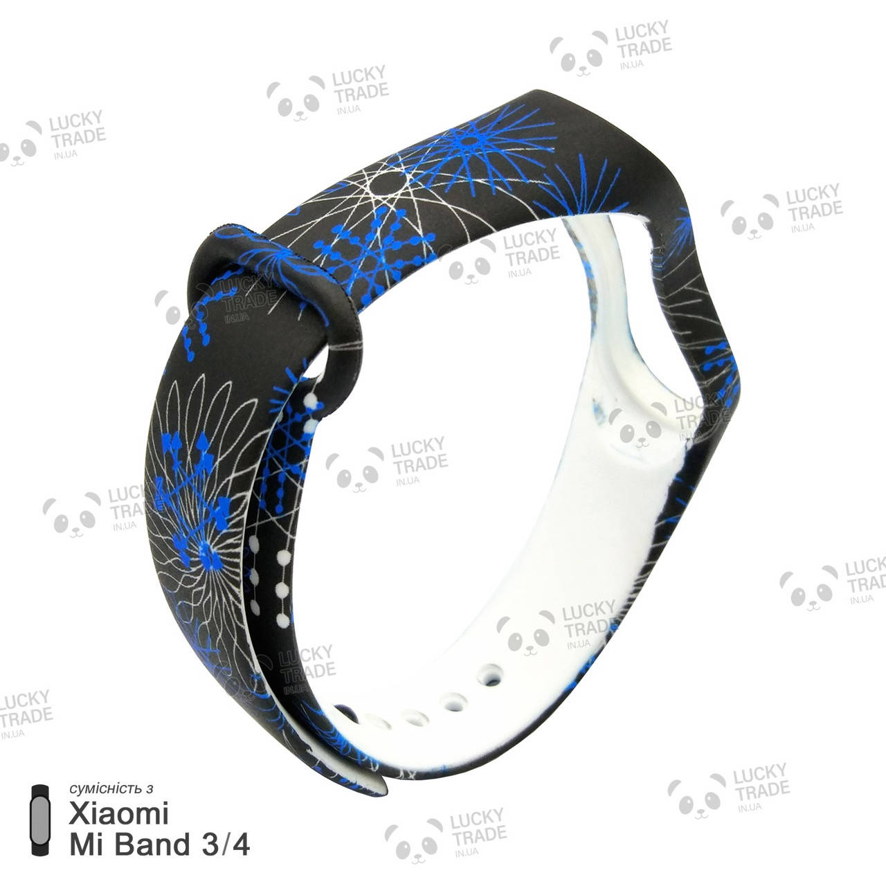 

Ремешок Xiaomi Mi Band 4 / 3 с рисунком силиконовый браслет miband Геометрия - Белый [1027]