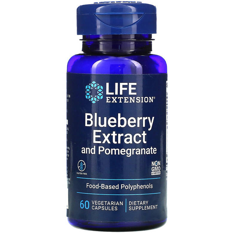 

Экстракт черники с гранатом Life Extension "Blueberry Extract with Pomegranate" (60 капсул)