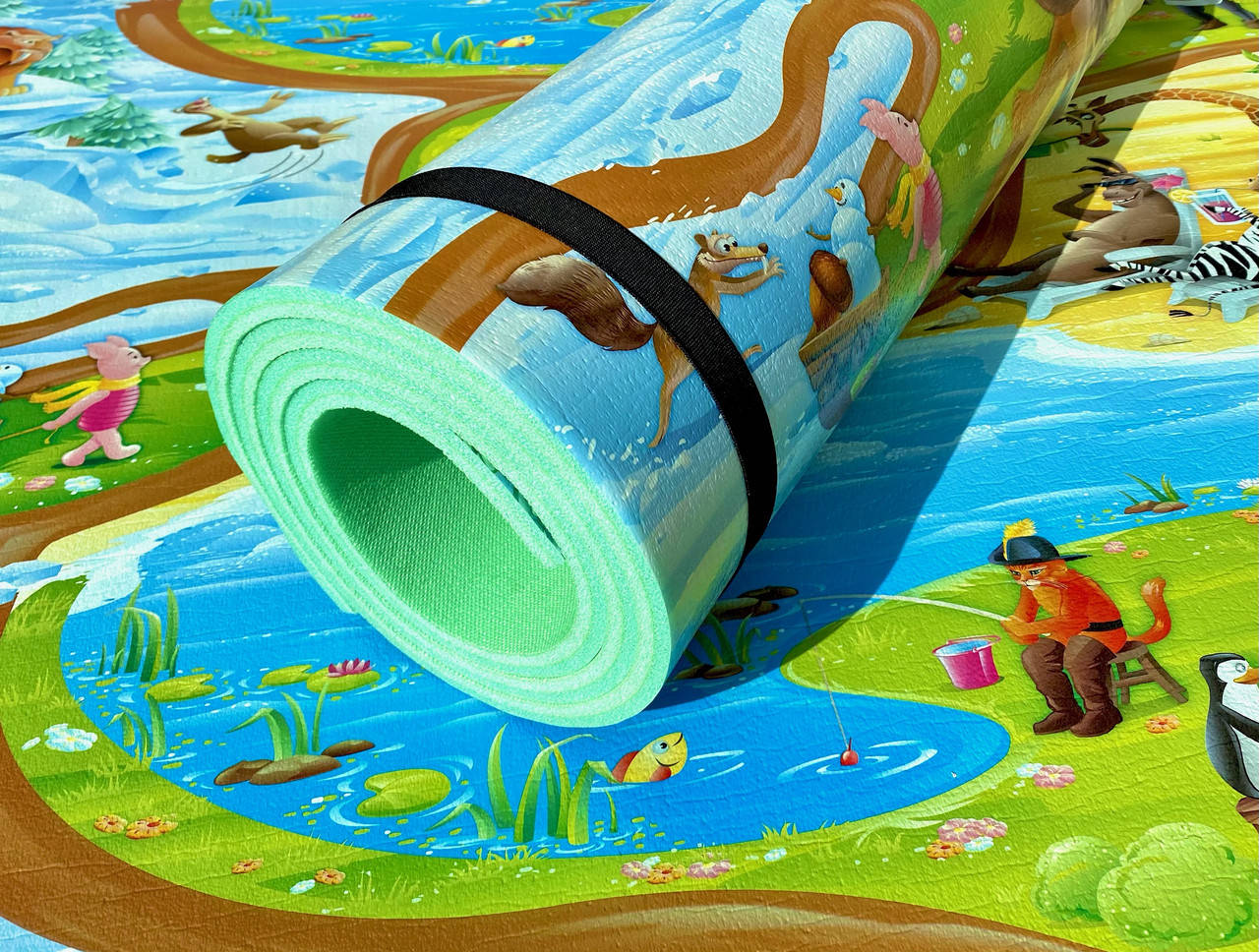 

Детский коврик 2500×1200×12мм, «Мадагаскар», теплоизоляционный, развивающий, игровой коврик.