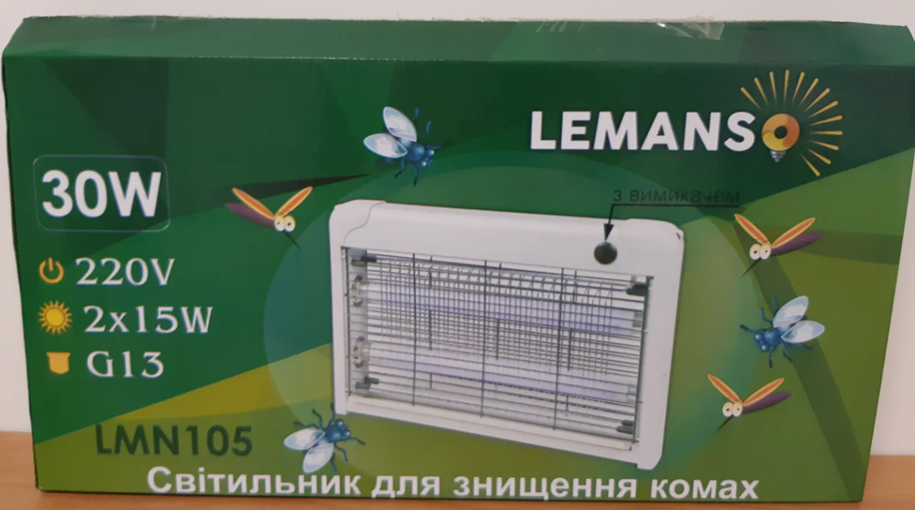 

Электрический уничтожитель мух T8 2x15W (Lemanso)