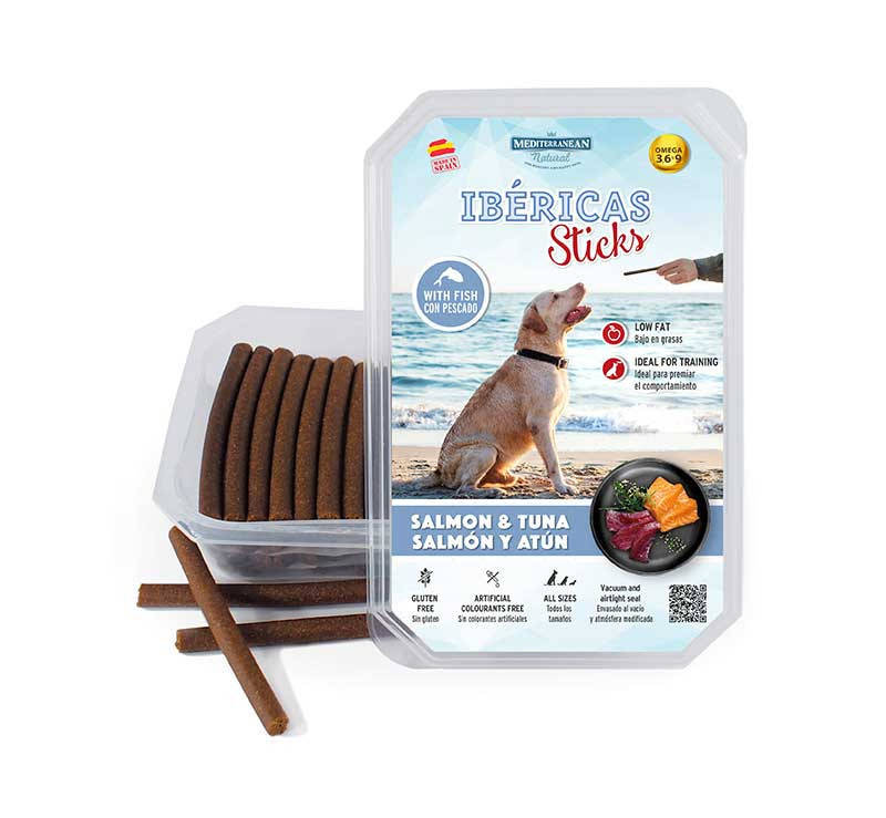 

Ibericas Sticks Salmone & Tuna М'ясні палички з лососем і тунцем для собак 800гр