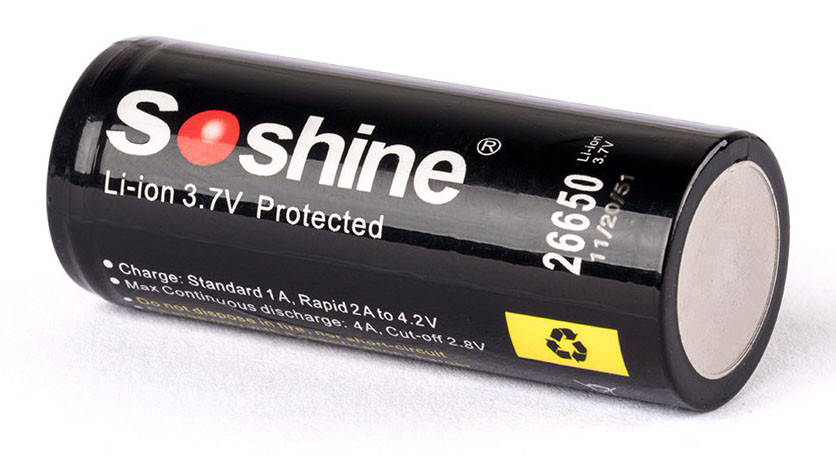 

Аккумулятор Soshine 26650 3.7V 5500mah Li-Ion с контроллером
