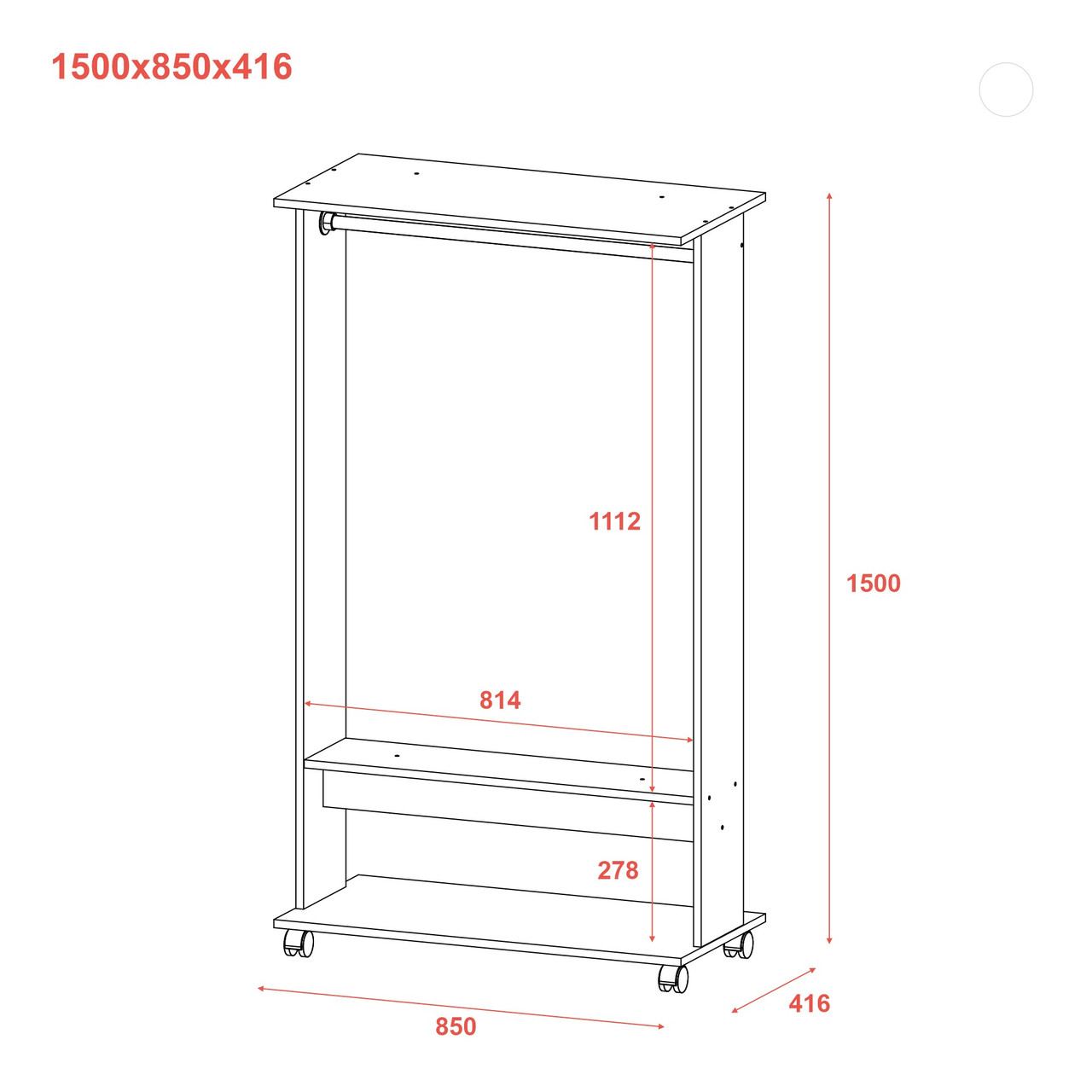 Гардеробна стійка Doros Д2 Білий 85х41.6х150 (41510080) 7