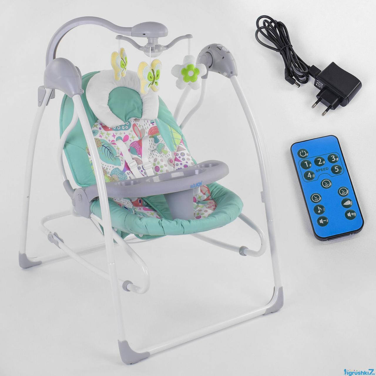 

.Электронные качели JOY 3в1 CX-55109 качели, шезлонг, карусель, пульт д/у, от сети 220V и батареек, в коробке