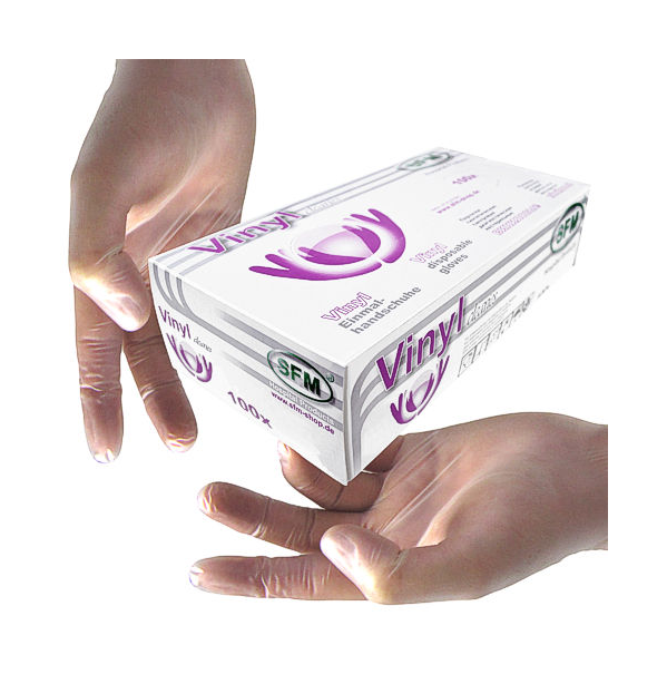 

Перчатки виниловые SFM прозрачные без пудры 100шт, Прозрачный