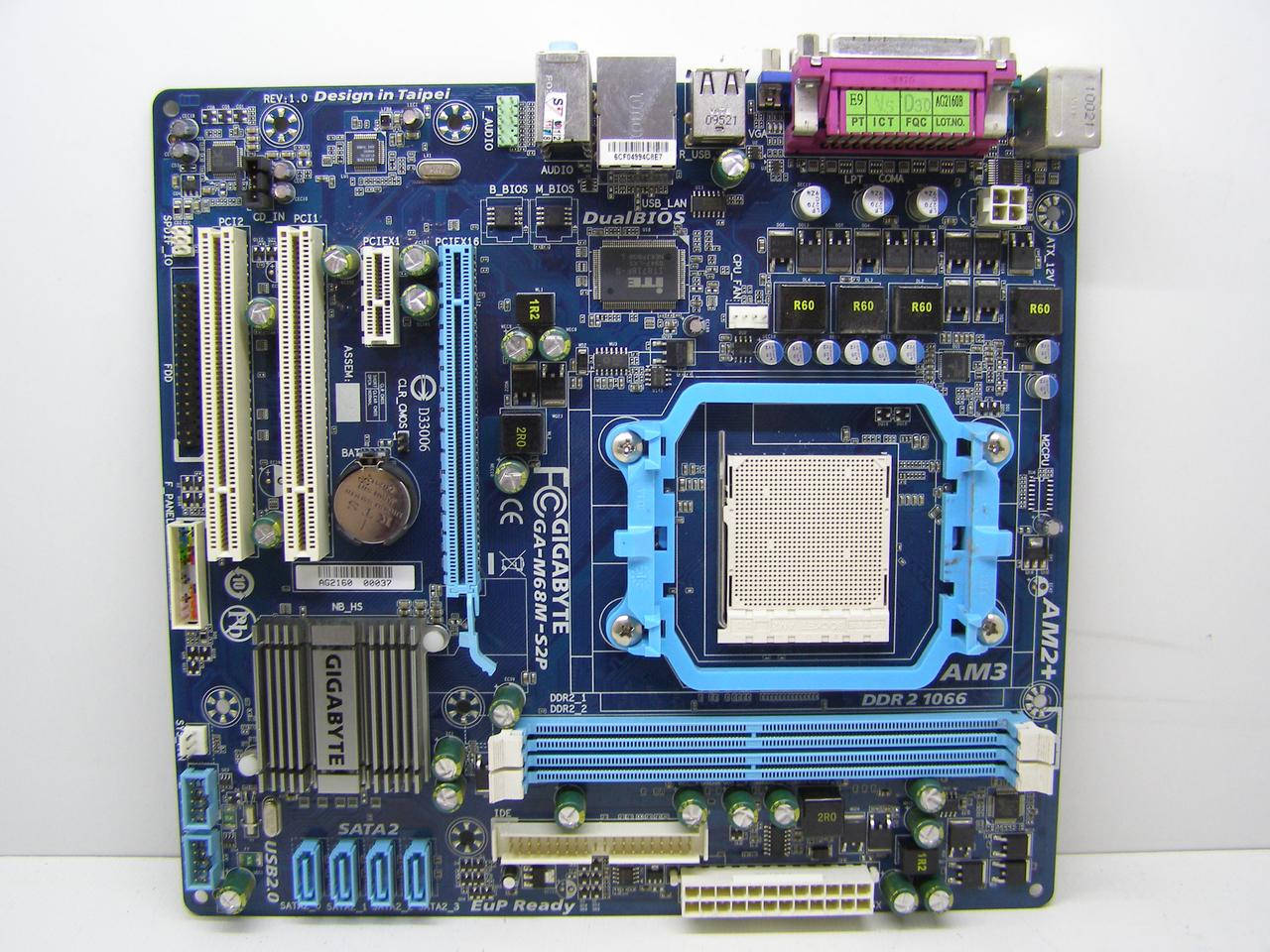 

Материнская плата GIGABYTE GA-M68M-S2P Socket AM2 plus MicroATX 2DDR2