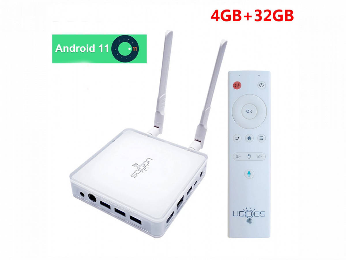 

Смарт тв-приставка UGOOS AM7 4/32Gb Amlogic S905X4, Android 11