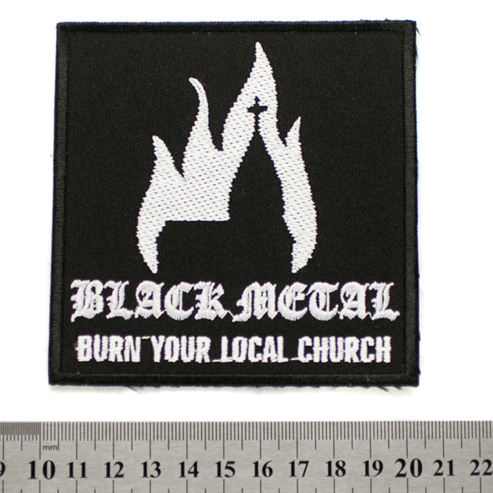 

Нашивка Black Metal - Burn your local church, Черный