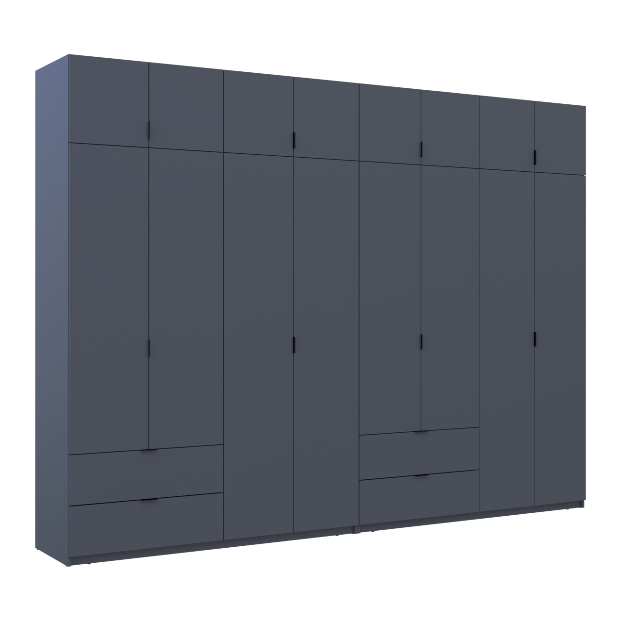 Розпашна Шафа для одягу Doros Лукас Графіт 4+4 ДСП 320х50х240 (42005129) 6