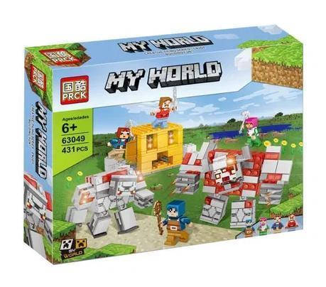 

Конструктор Майнкрафт, Битва с красным монстром и Големом, Prck My world. Minecraft 63049, 431 деталь, Разные цвета