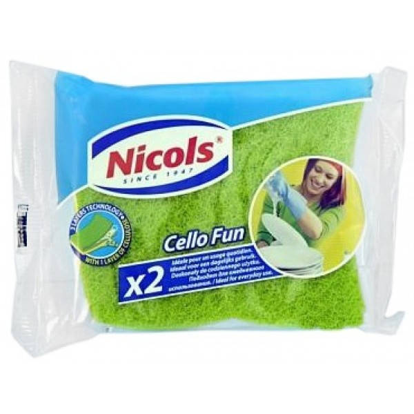 

Губки кухонные Nicols Cello Fun целлюлозные, 2 шт