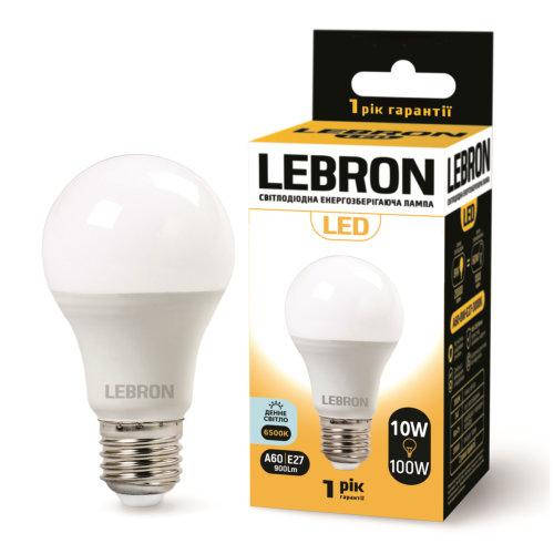 

Светодиодная лампа 10W Lebron LED L-A60 Е27 6500K 850Lm угол 240 °