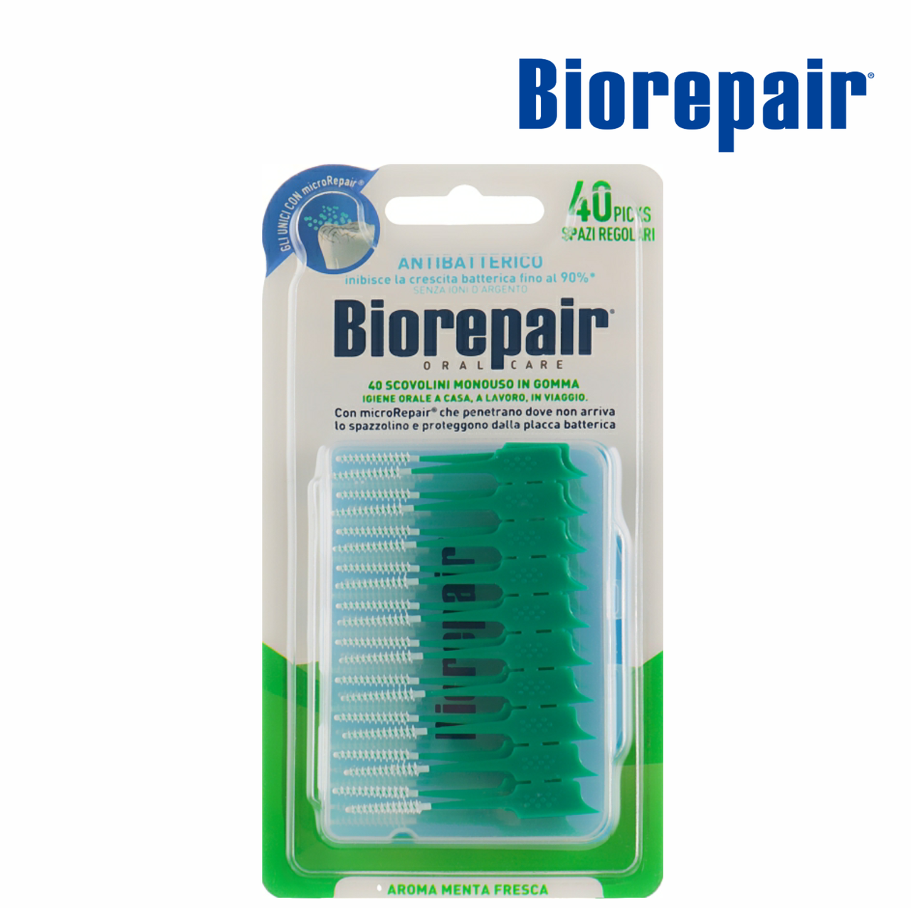 

Силиконовая зубочистка Biorepair Picks Regular интердентальная (размер M) 40 шт