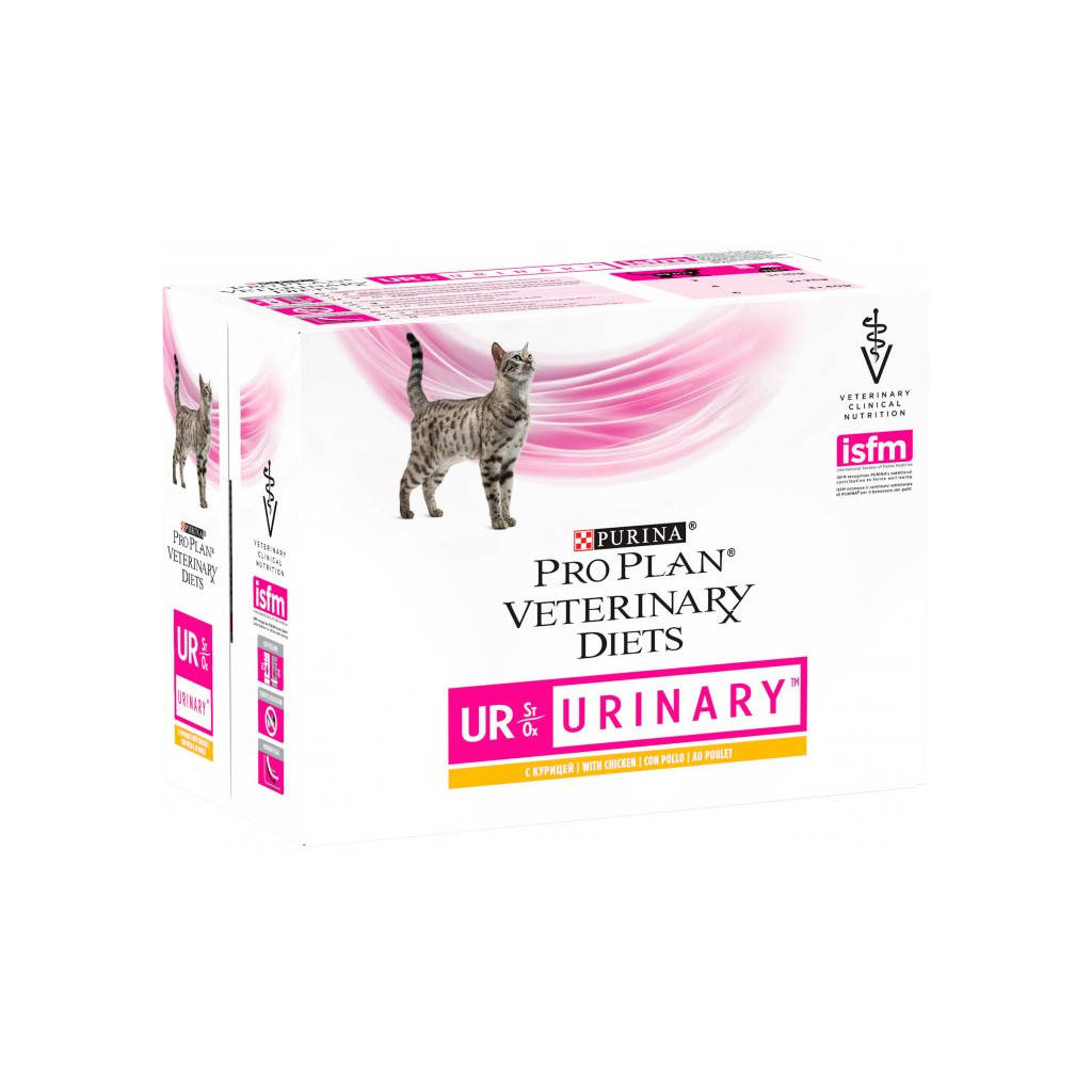 

Влажный корм Purina Pro Plan Veterinary Diets UR Urinary при мочекаменной болезни. С курицей 10х85г